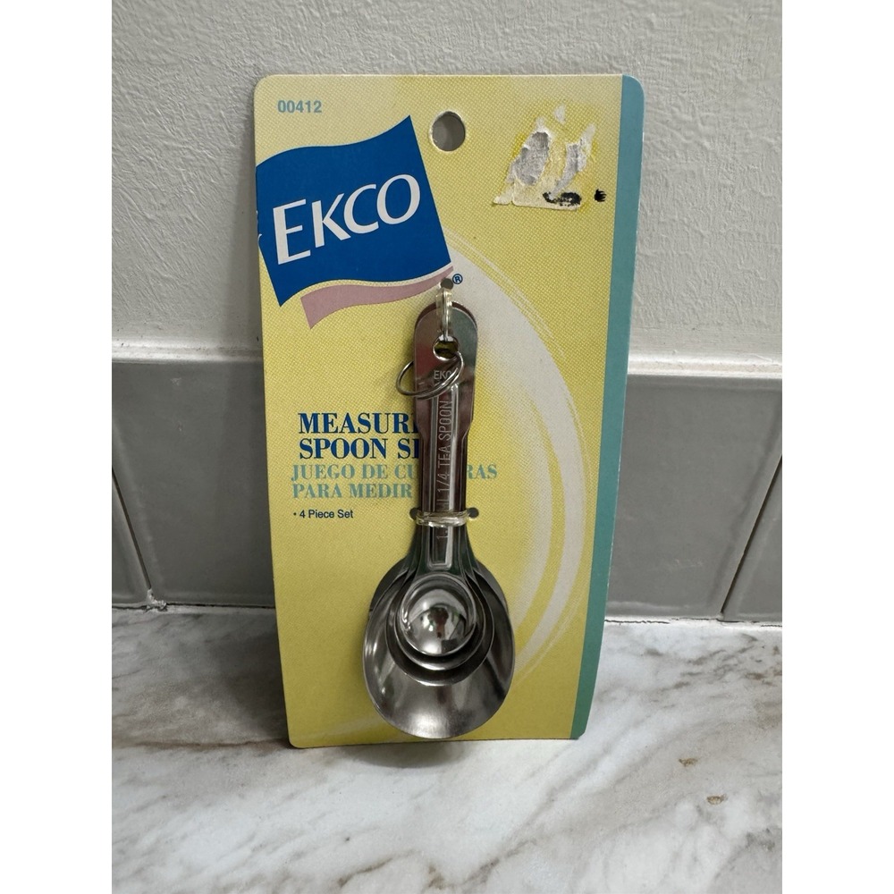 EKCO Stainless Steel Measuring Spoons 4 Piece Set Vintage 2001 NEW